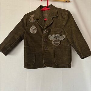 Kids Corduroy Blazer Jacket  with Patches Size 12-18 months.